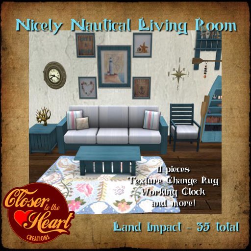 Nicely Nautical Living Room Set BOXED