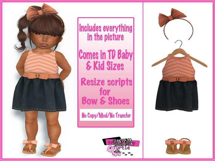 .:Strawberry Turtle:. GiGi Dress - Chevron Peach