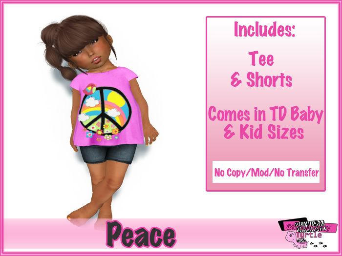.:Strawberry Turtle:. Peace Tee - pink