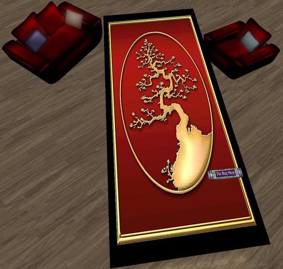 Asian runner2, Red, Gold & Black (#R4) bonsai simple