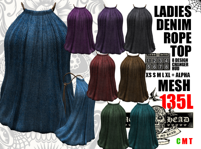 Mesh Head - Denim Rope Top - All Sizes