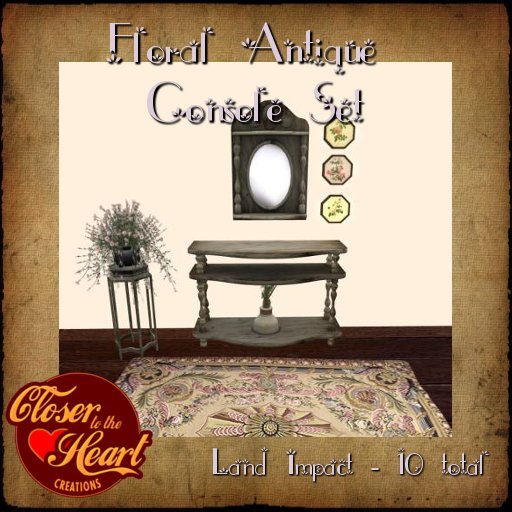 Floral Antique Console Set BOXED