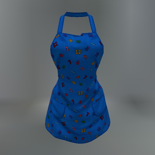 Blue Numbers Mesh Apron