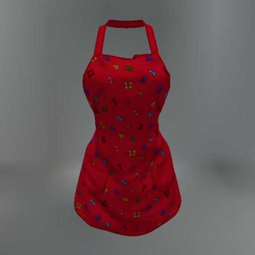 Red Numbers Mesh Apron