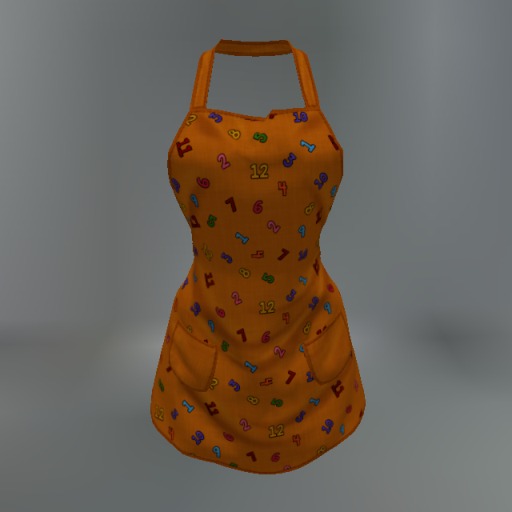 Orange Numbers Mesh Apron box