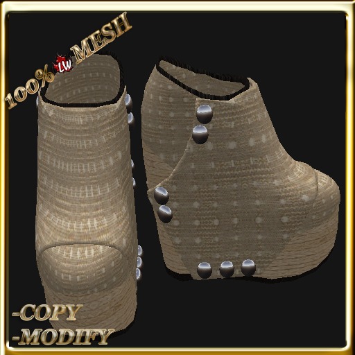 LW_ Boxed Mesh Boots with 3 Lilies - Suede Platinum