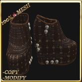 LW_ Boxed Mesh Boots with 3 Lilies - Suede Platinum