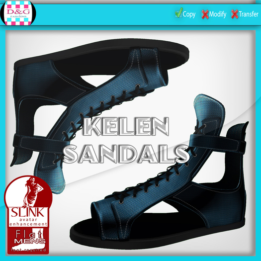 D&G Kelen Mens Sandals {BOX}Steel Blue