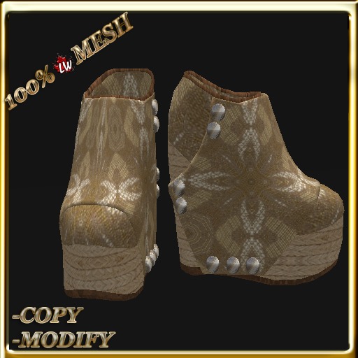 LW_ Boxed Mesh Boots with 3 Lilies - Suede Platinum