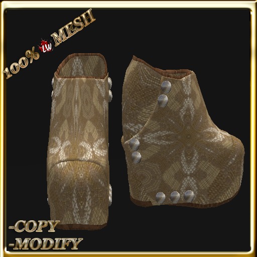 LW_ Boxed Mesh Boots with 3 Lilies - Suede Platinum