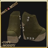 LW_ Boxed Mesh Boots with 3 Lilies - Suede Platinum