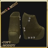 LW_ Boxed Mesh Boots with 3 Lilies - Suede Platinum