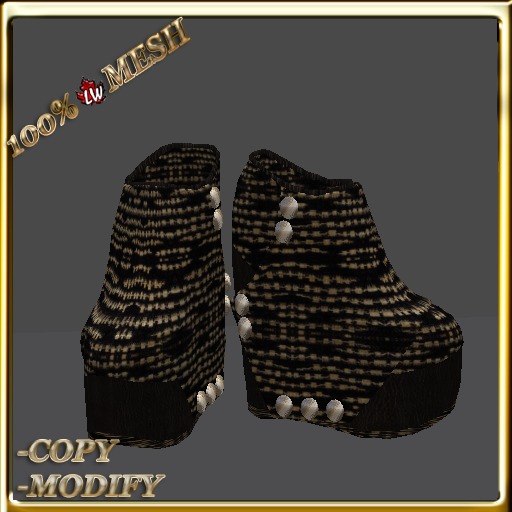 LW_ Boxed Mesh Boots with 3 Lilies - Suede Platinum