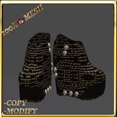 LW_ Boxed Mesh Boots with 3 Lilies - Suede Platinum