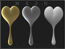 T-3D Creations [ Drop Heart ] Micro MESH - Full Perm -