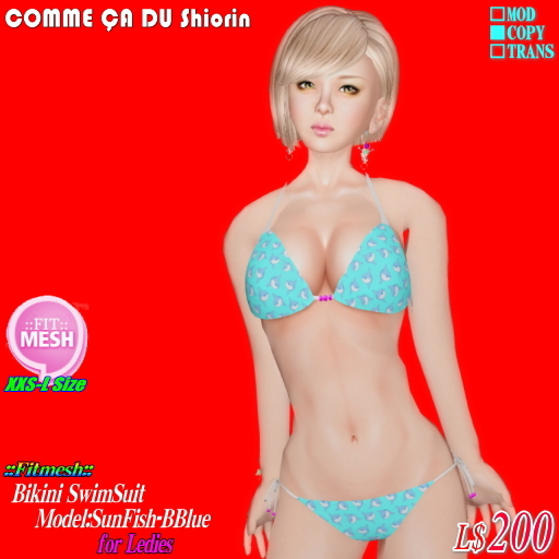 =CS= FitMesh_Bikini Swimwear Sunfish-BBlue