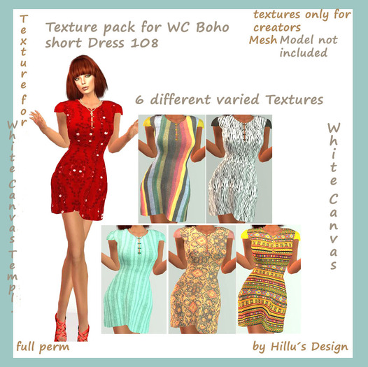 Texture Pack for White Canvas Boho Dress