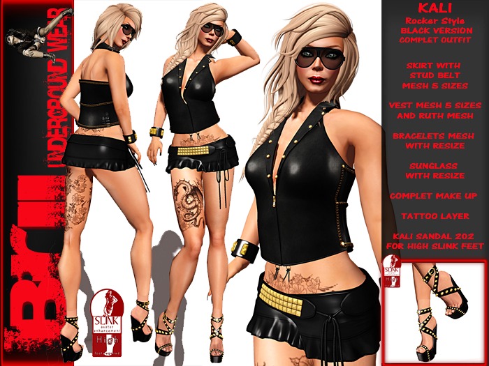 **KALI BLACK VERSION ROCKER STYLE COMPLET OUTFIT** Brii  **