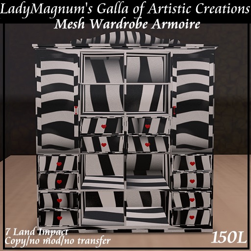 LadyM's Mesh Wardrobe Armoire - Zebra