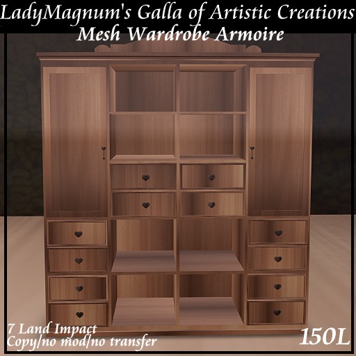 LadyM's Mesh Wardrobe Armoire - Teak