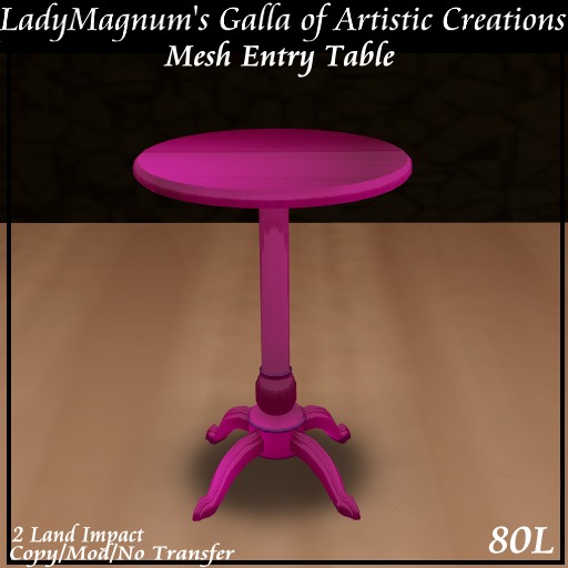 Ladym's Mesh Entry Table  -  Pink