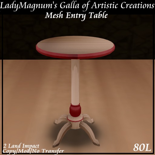 Ladym's Mesh Entry Table  -  Beech & Red