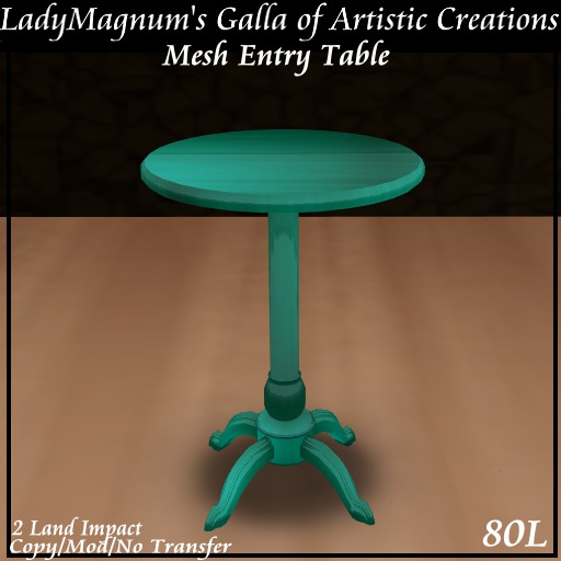 Ladym's Mesh Entry Table  -  Aqua