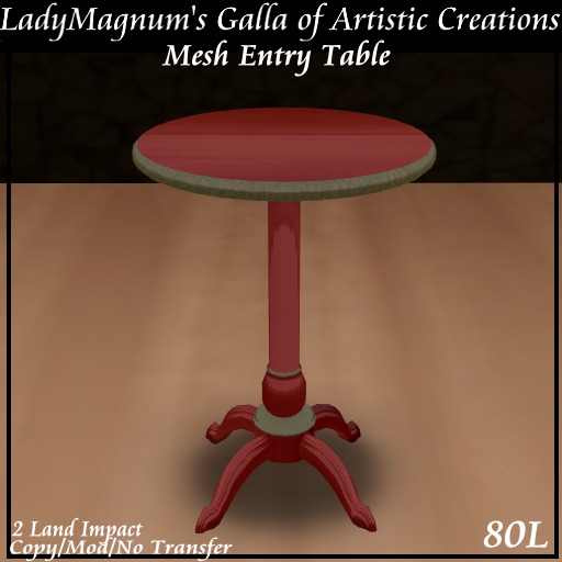 Ladym's Mesh Entry Table  -  Red Speckled
