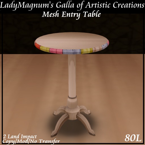 Ladym's Mesh Entry Table  -  Beech & Stripes