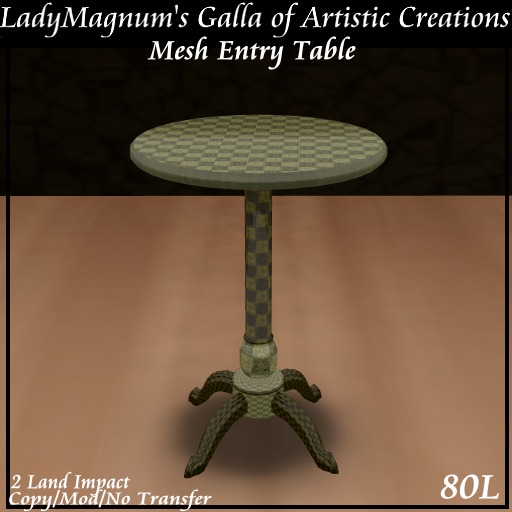 Ladym's Mesh Entry Table  - Checkered 12