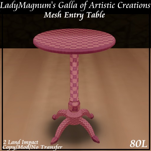 Ladym's Mesh Entry Table  - Checkered 11