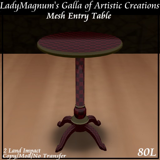 Ladym's Mesh Entry Table  - Checkered 1