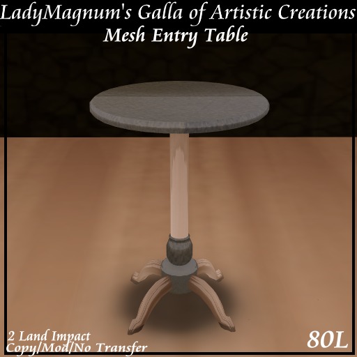 Ladym's Mesh Entry Table  -  Beech & Grey