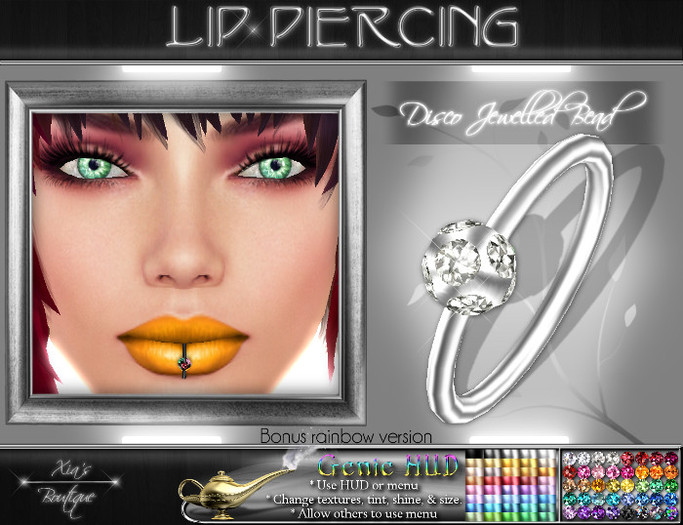 Disco Jewelled Bead Lip Ring