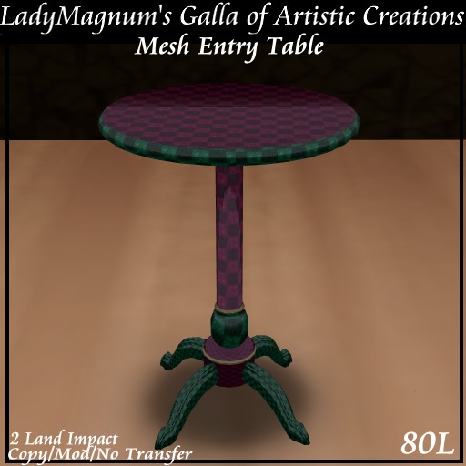 Ladym's Mesh Entry Table  - Checkered 3