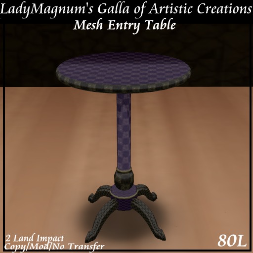 Ladym's Mesh Entry Table  - Checkered 2