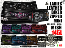 Mesh Head - Leather Biker Zipped Mini - All Sizes