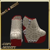 LW_ Boxed Mesh Boots with 3 Lilies - Suede Platinum