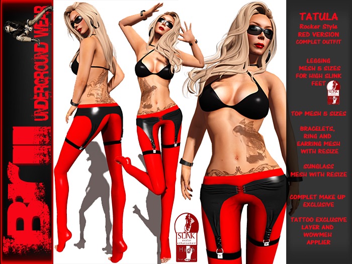 ** TATULA RED VERSION ROCKER STYLE COMPLET OUTFIT ** Brii **