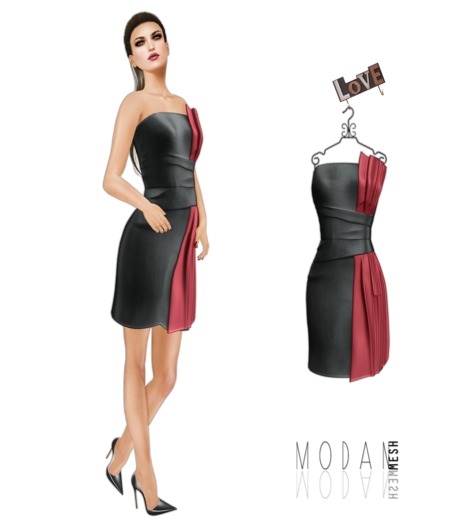 ::M.O.D.A.N.M.E.S.H.:: Inci Dress Black Red