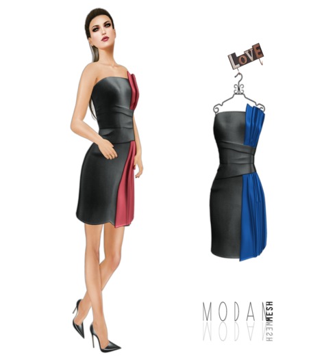 ::M.O.D.A.N.M.E.S.H.:: Inci Dress  Black  Blue