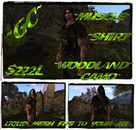 ~GC~MUSCLE~ SHIRT~ CAMO~LIQUID MESH