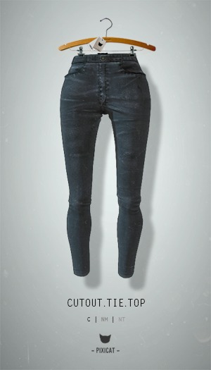 -Pixicat- HighWaisted Jeans (LightBlue)