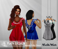 [FLRN] Mandy Frilly Dress V1 Black&White