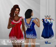 [FLRN] Mandy Frilly Dress V2 Blue