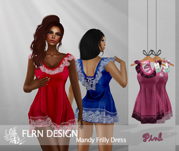 [FLRN] Mandy Frilly Dress V2 Pink