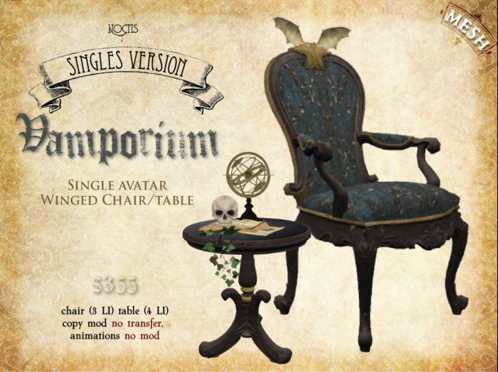 [noctis] Vamporium singles chair set_winged BOXED