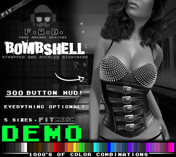 F.A.D. // Bombshell Studded Corset DEMO -  FitMesh/Materials