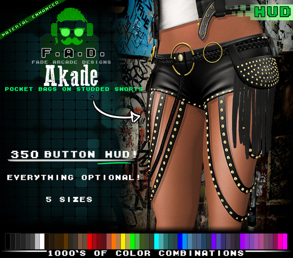 F.A.D. // Akade Studded Shorts - Materials