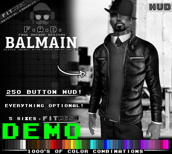 F.A.D. // Balmain Leather Jacket DEMO - FitMesh/Materials